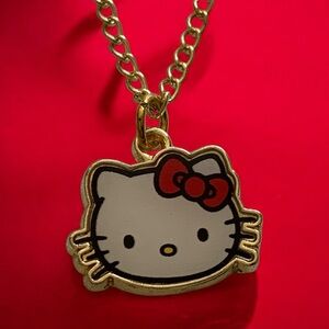 Hello Kitty Gold Tone Pendant Necklace
